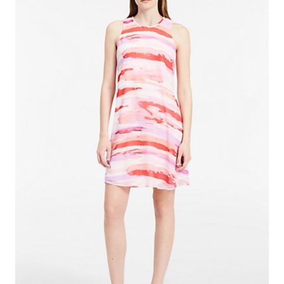 [Calvin Klein] Adorable Watercolor Trapeze Dress - Picture 2 of 6